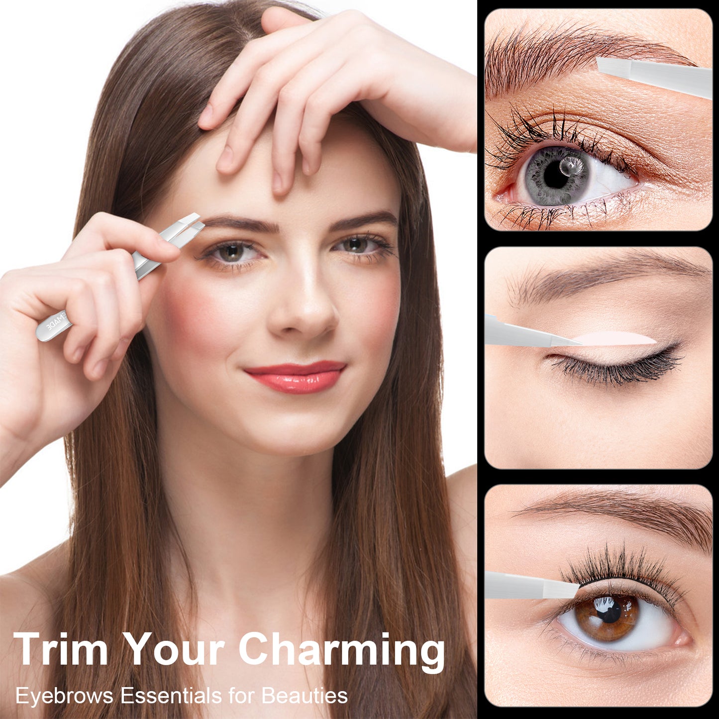 Huauoo Precision Stainless Steel Tweezers for Men and Women
