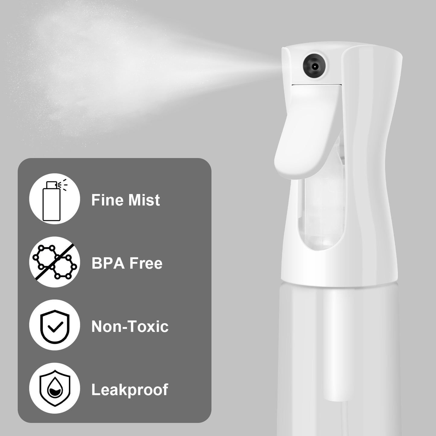 Huauoo Plastic Spray Bottles 2 Pack, Stream Water Bottle for Cleaning Solutions, Plants, Pet, Essential Oils, Hair, Cooking