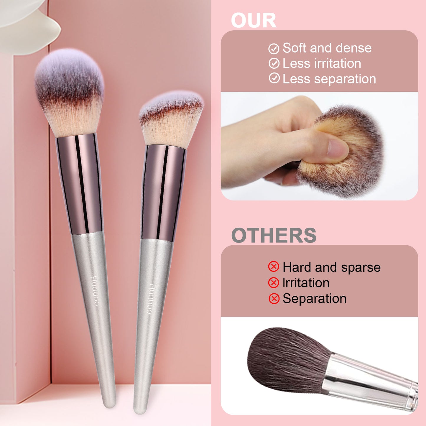Huauoo Makeup Brush Set 20 Pcs, Foundation Powder Concealers Eye Shadows Blush Makeup Brushes