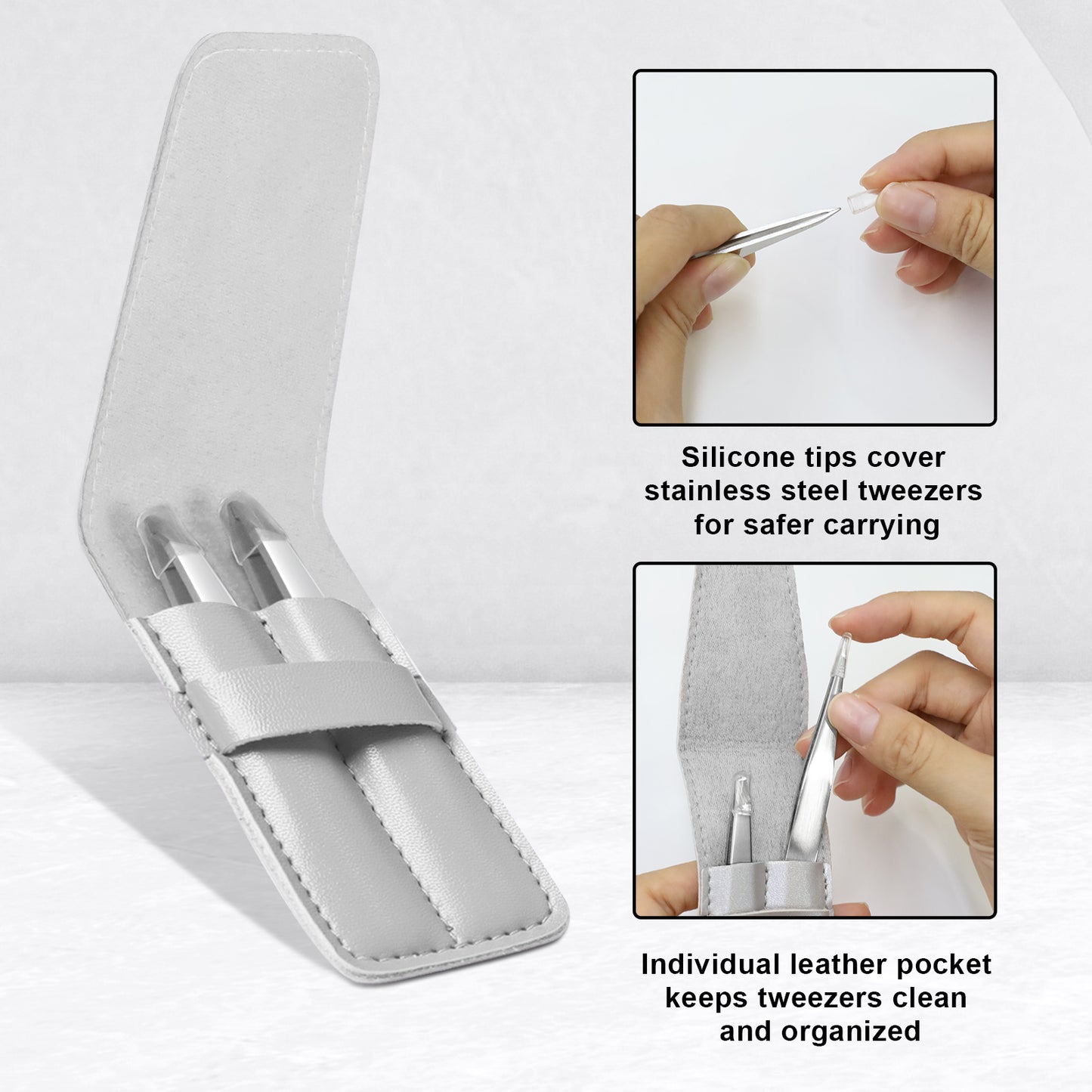 Huauoo Precision Stainless Steel Tweezers for Men and Women