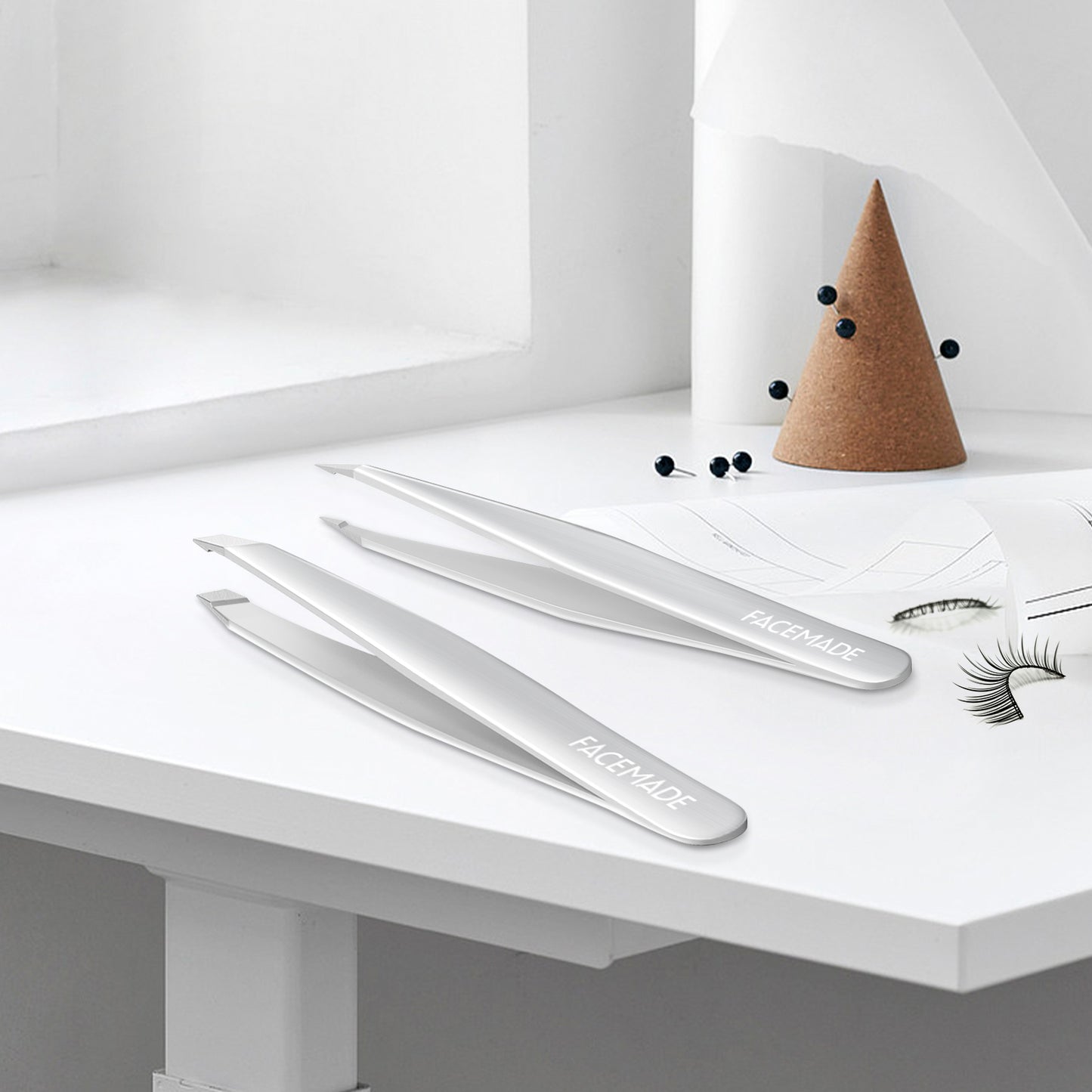 Huauoo Precision Stainless Steel Tweezers for Men and Women