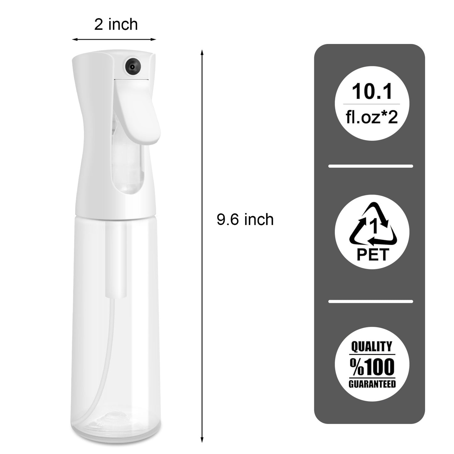 Huauoo Plastic Spray Bottles 2 Pack, Stream Water Bottle for Cleaning Solutions, Plants, Pet, Essential Oils, Hair, Cooking
