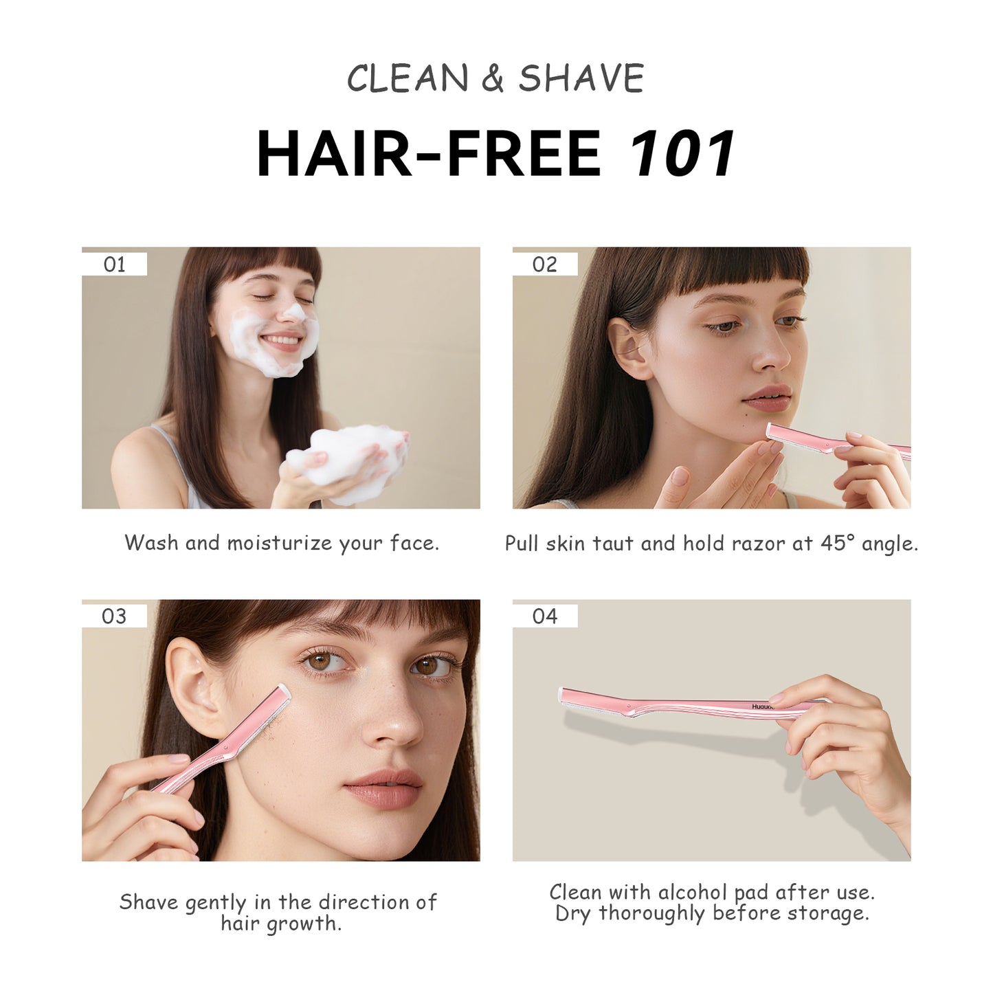 Huauoo Eyebrow Razor Shaper Shavers Trimmers for Women and Men Face Hair Removers Multipurpose Exfoliating Face Razor