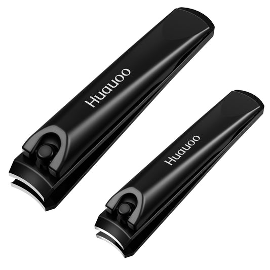 Nail Clipper, Stainless Steel Fingernails & Toenails Clippers & Nail File Sharp with Case, Set of 2