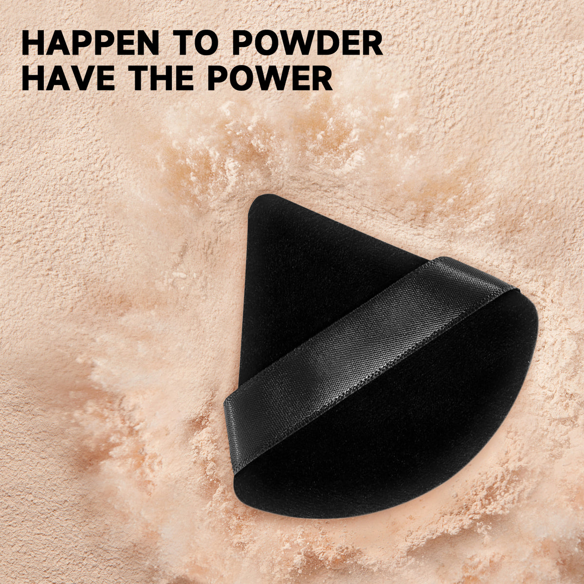 Huauoo 6 Pcs Triangle Velour Face Powder Puff Set with Case, Wet and Dry Use Beauty Makeup Tool