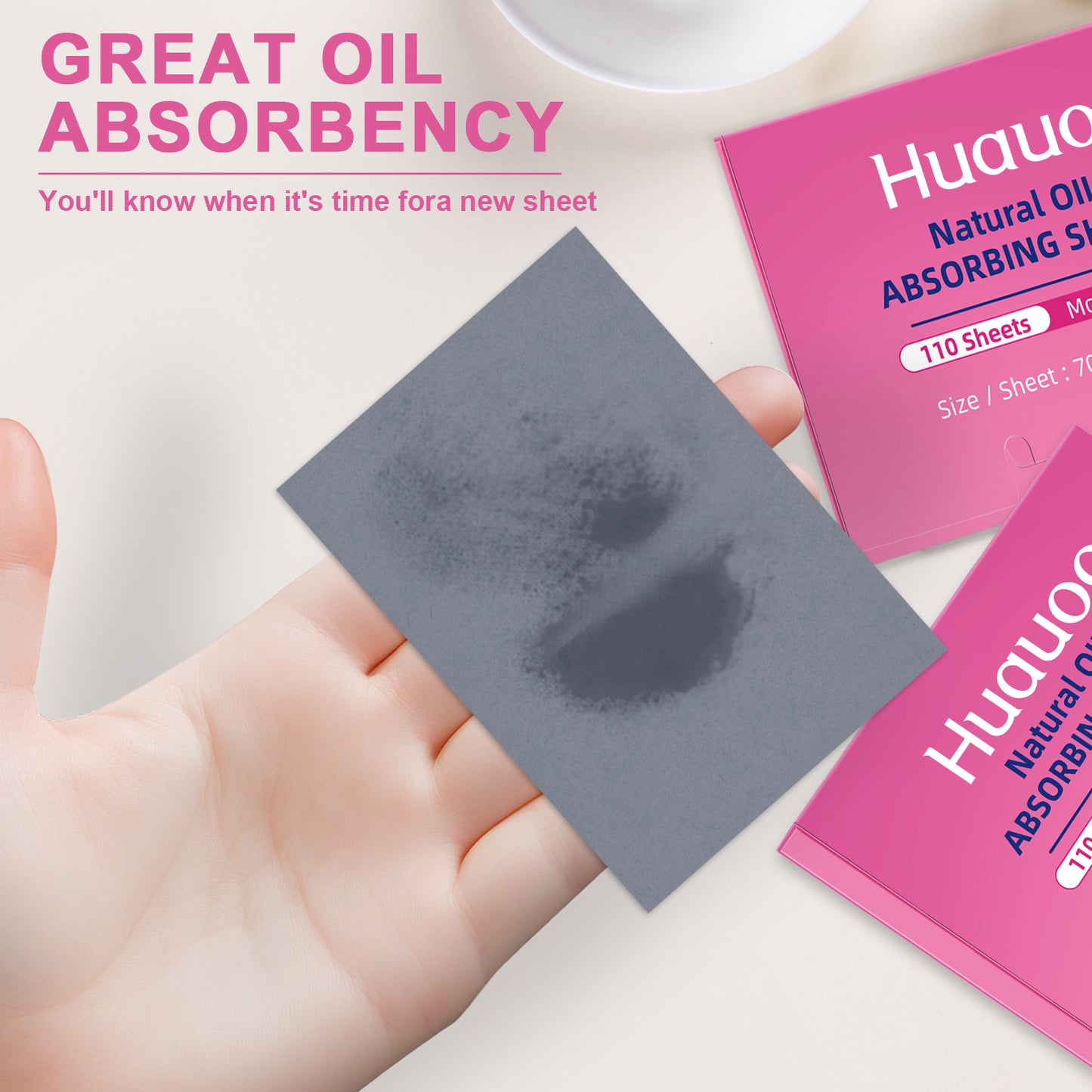 Huauoo Mattifying Facial Blotting Paper for Oil & Shine Control, One Size