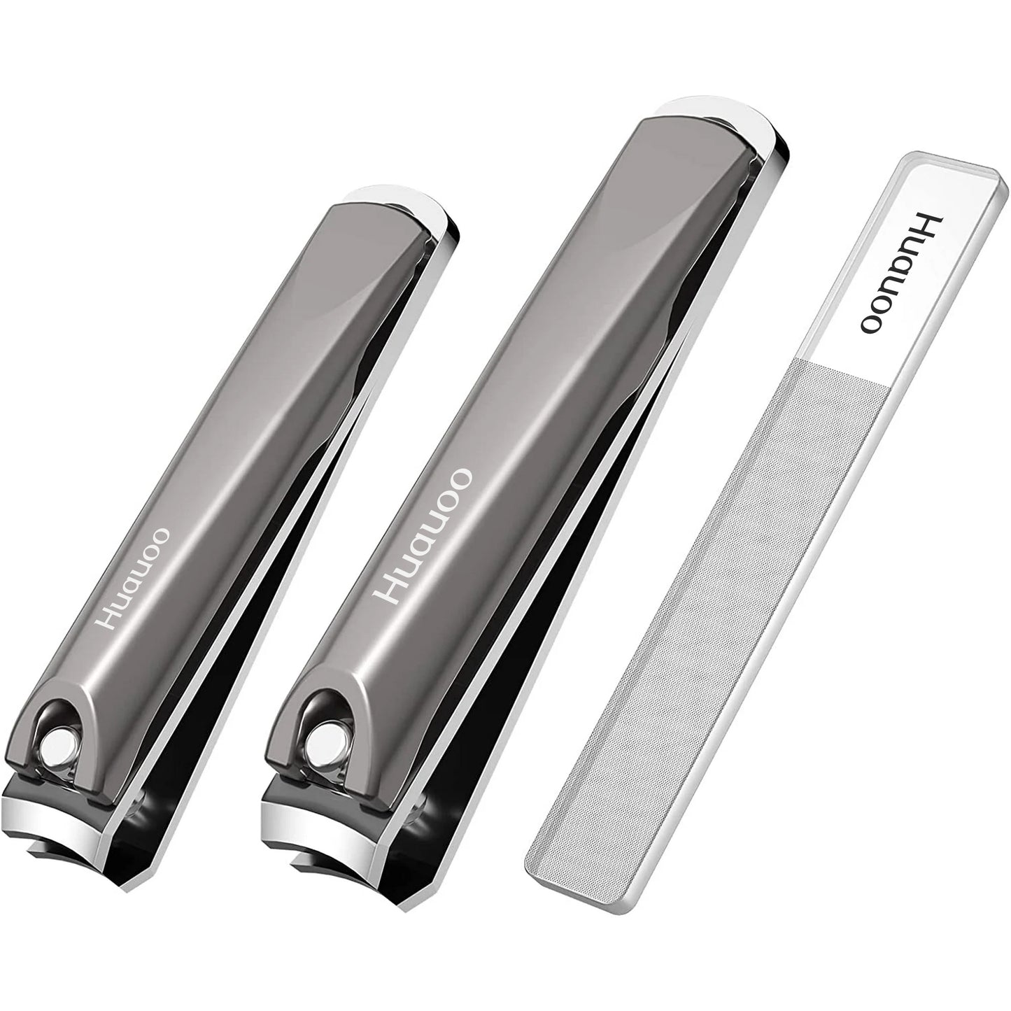 Sharp Stainless Steel 3-Piece Nail Clipper Set with Fingernails & Toenails Clippers & Nail File