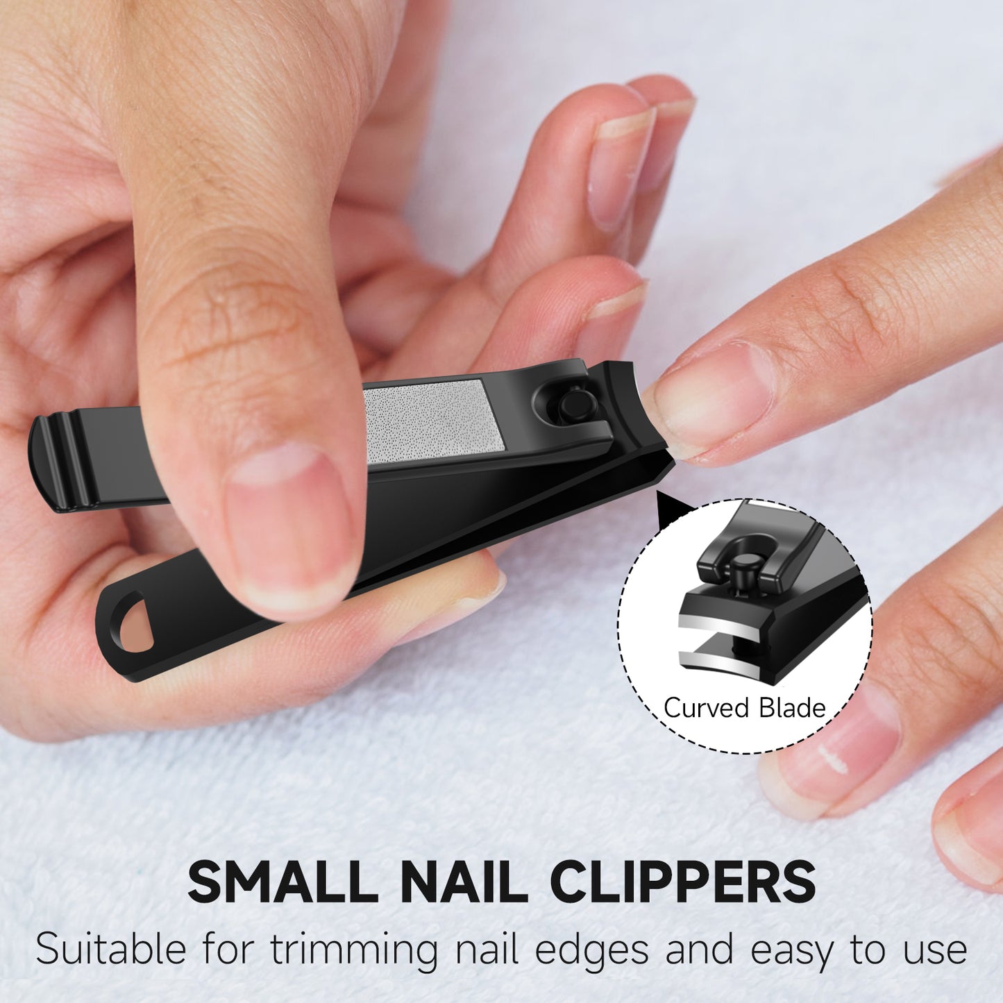 Nail Clipper, Stainless Steel Fingernails & Toenails Clippers & Nail File Sharp with Case, Set of 2