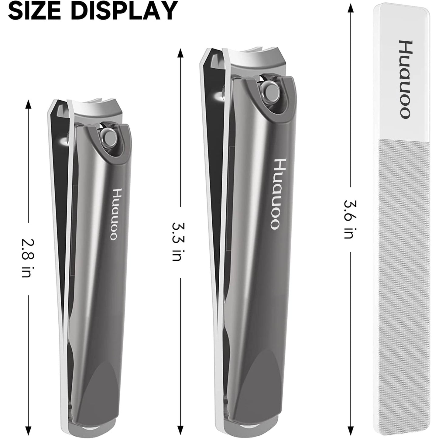 Sharp Stainless Steel 3-Piece Nail Clipper Set with Fingernails & Toenails Clippers & Nail File