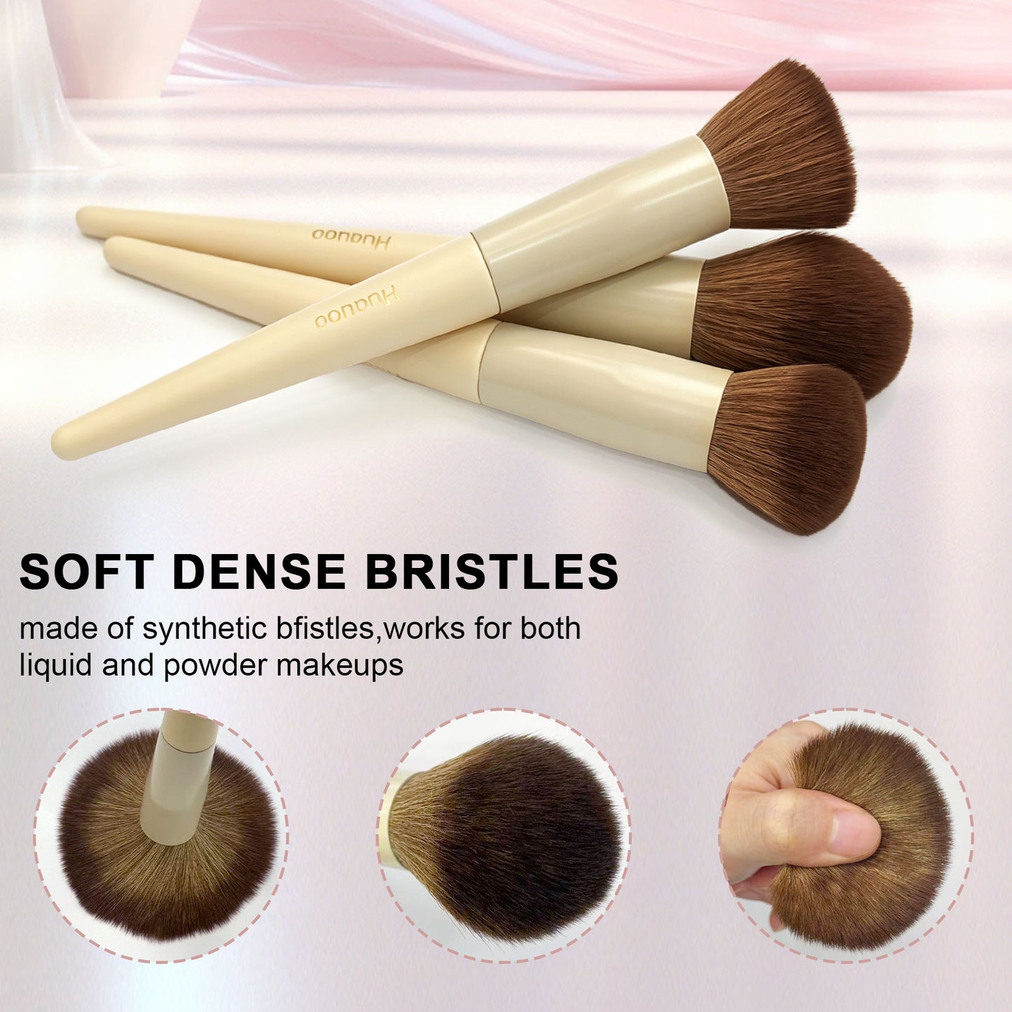 Makeup Brush Set 20 Pcs Premium Synthetic Foundation Powder Concealers Eye Shadows Blush Makeup Brushes with Travel Case (Matte white beige)