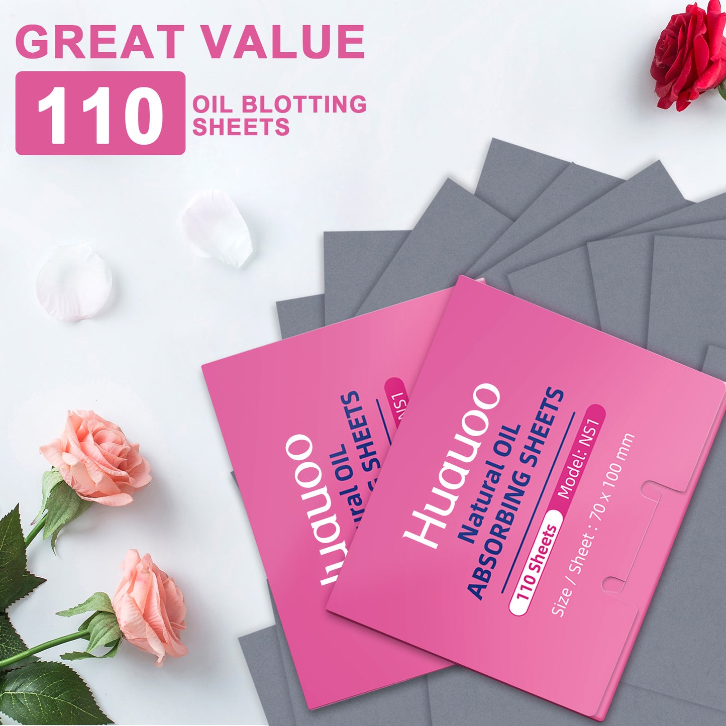 Huauoo Mattifying Facial Blotting Paper for Oil & Shine Control, One Size