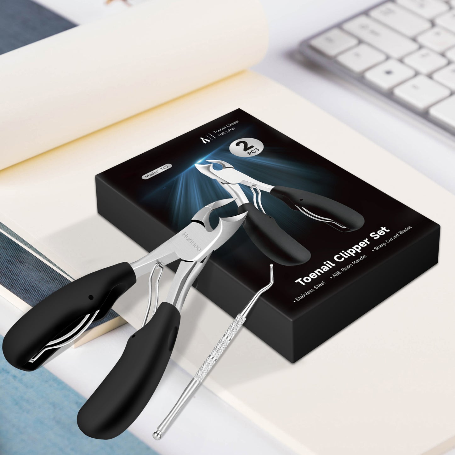 Toenail Clipper Set, Professional Thick & Ingrown Toe Nail Clippers for Men & Seniors