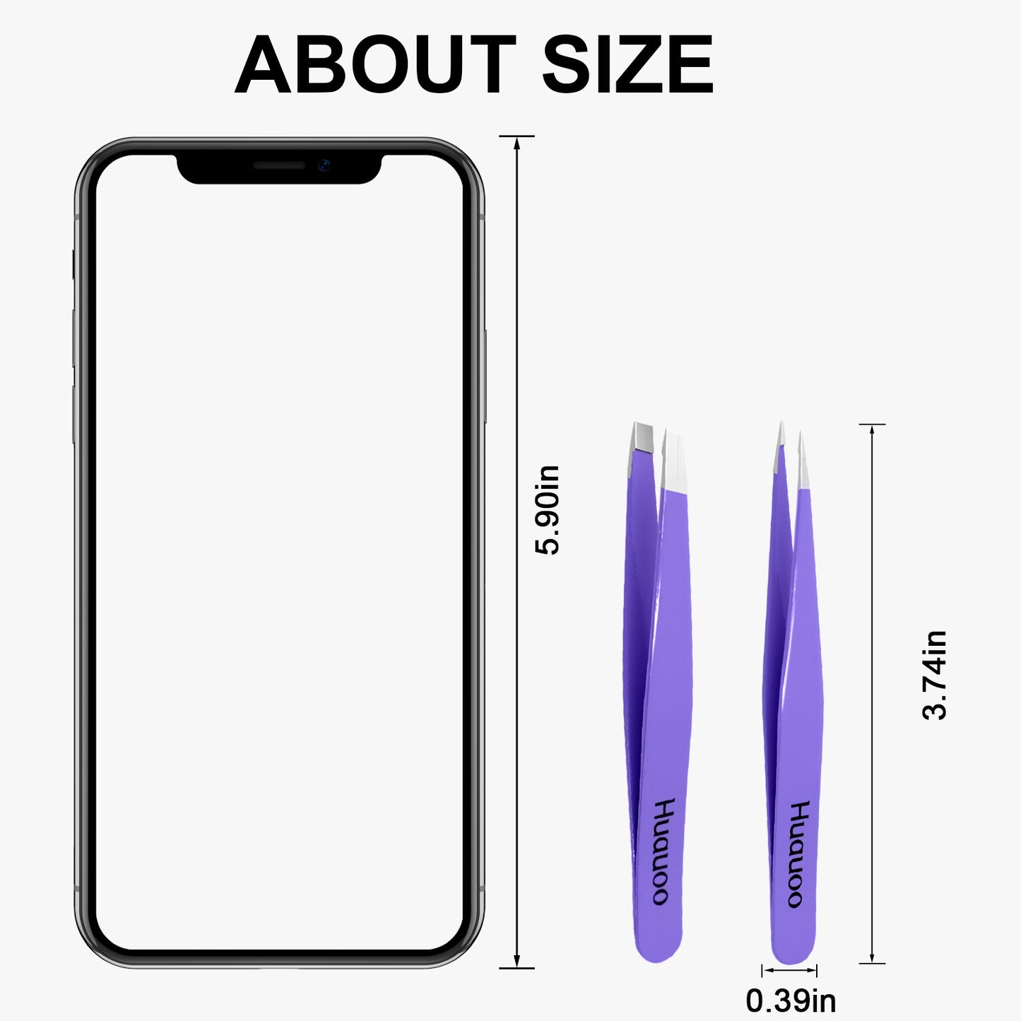 Tweezers Set, Professional Stainless Steel Tweezers for Men and Women, Precision Eyebrow Tweezers for Facial Hair (Purple)