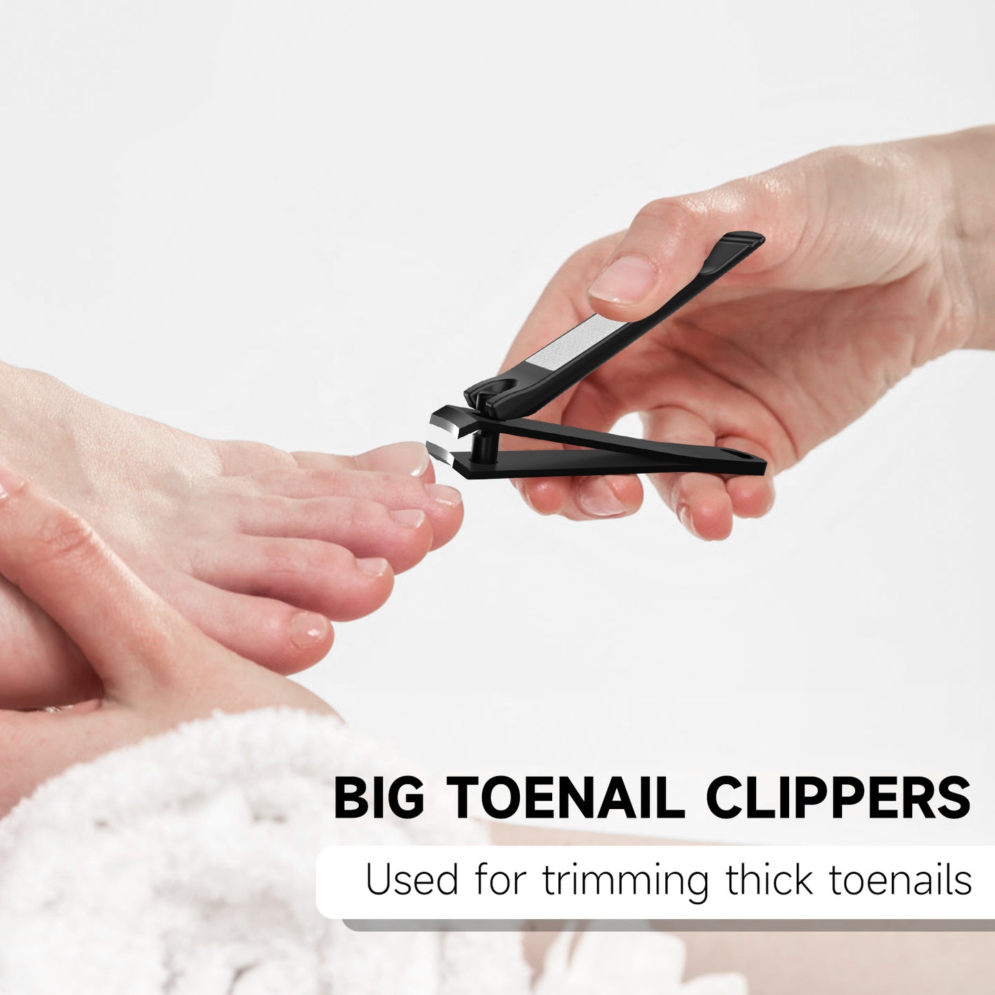 Nail Clipper, Stainless Steel Fingernails & Toenails Clippers & Nail File Sharp with Case, Set of 2