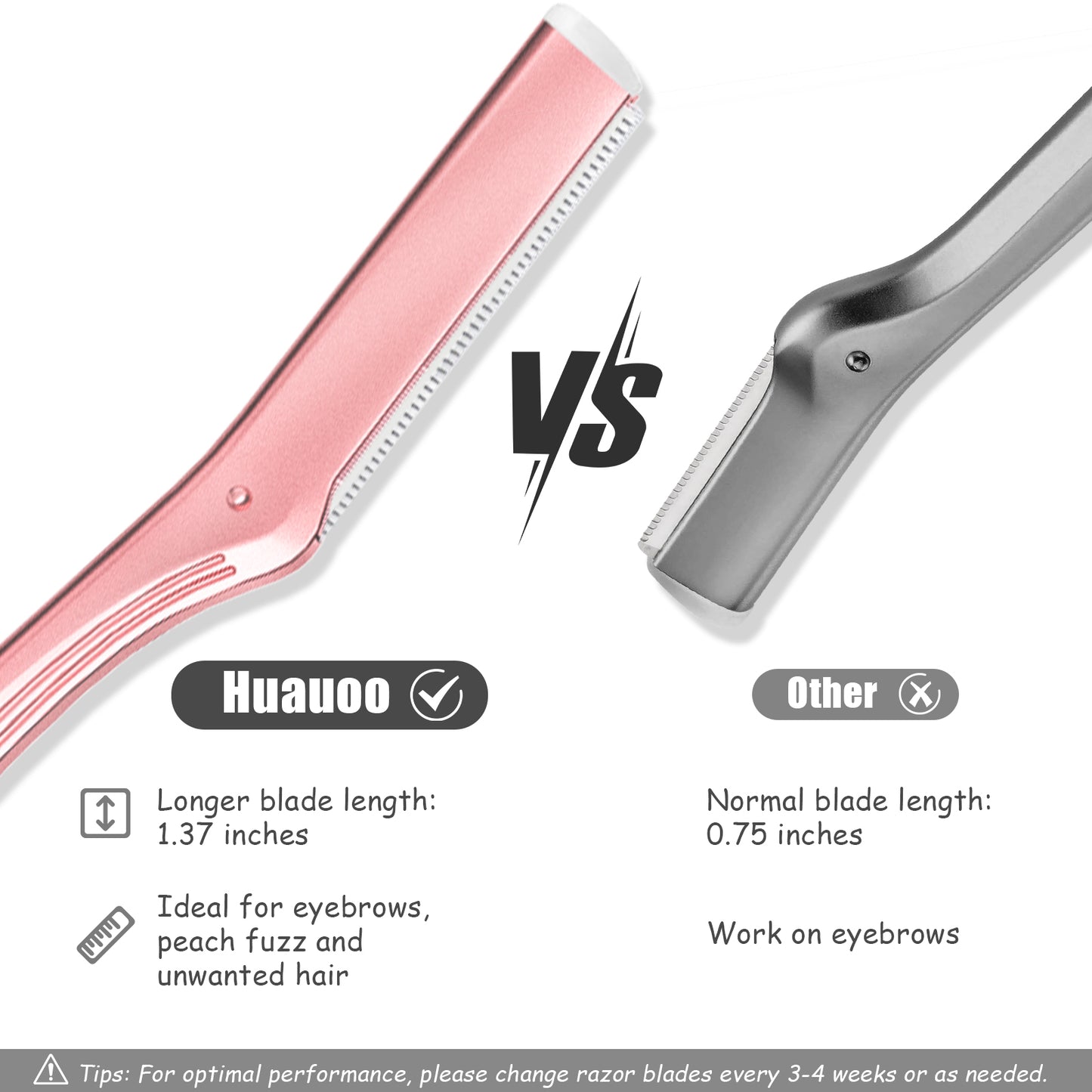 Huauoo Eyebrow Razor Shaper Shavers Trimmers for Women and Men Face Hair Removers Multipurpose Exfoliating Face Razor