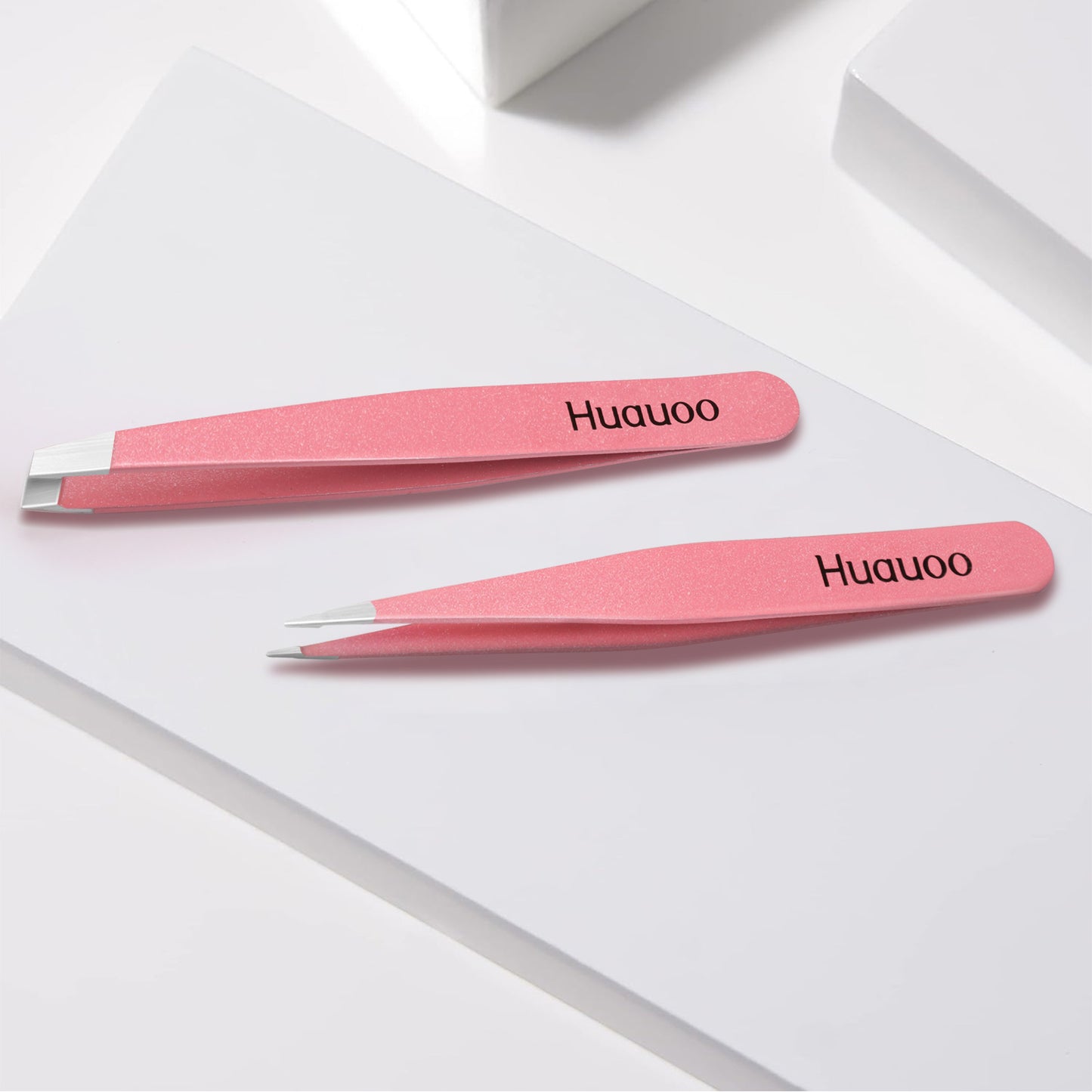 Tweezers Set, Professional Stainless Steel Tweezers for Men and Women, Precision Eyebrow Tweezers for Facial Hair (pink)