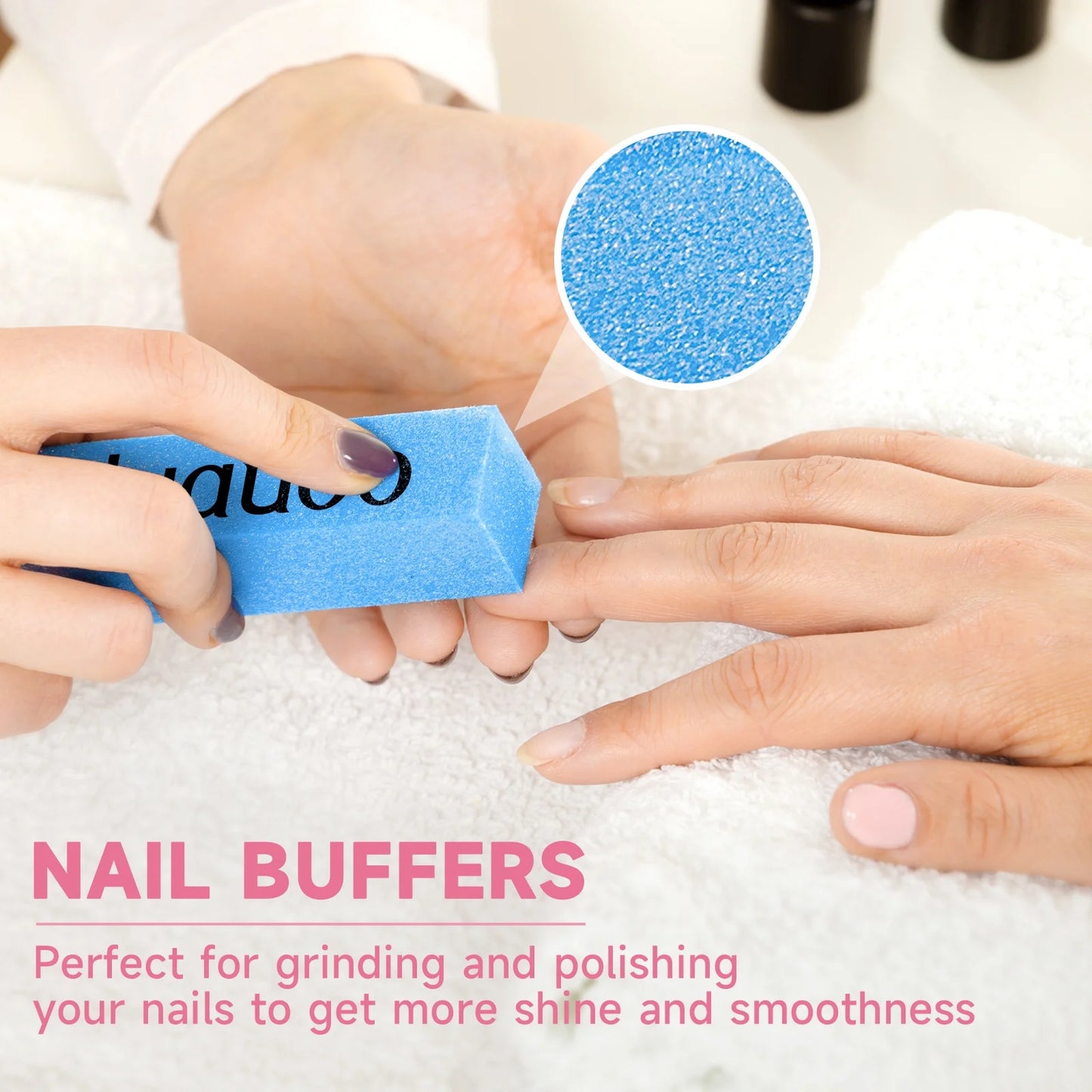Nail Files and Buffer 12 Pcs, Professional Manicure Tools Kit Care Buffer Block Tools 100/180 Grit, Colorful