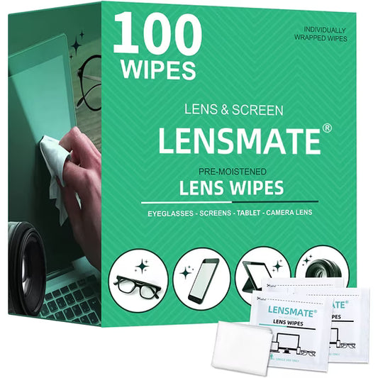 Pre-Moistened Lens Cleaner Wipes, 100 Count for Eyeglasses