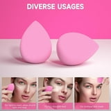 Huauoo 6 Pcs Makeup Sponges Set, Makeup Sponges for Foundation, Latex Free Beauty Sponges, Pink